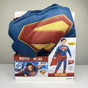 DC Comics Superman Halloween Costume for Boys Kids Sz Medium (8) BRAND NEW